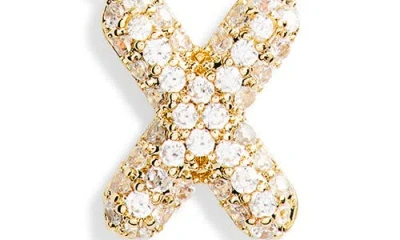 Leith Cubic Zirconia Initial Pendant Necklace In X- Clear- Gold
