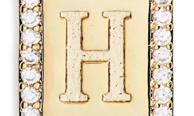 Leith Initial Pendant Necklace In H- Clear- Gold