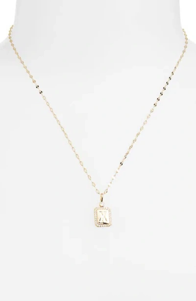 Leith Initial Pendant Necklace In X- Clear- Gold