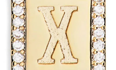 Leith Initial Pendant Necklace In X- Clear- Gold