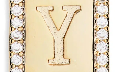 Leith Initial Pendant Necklace In Y- Clear- Gold
