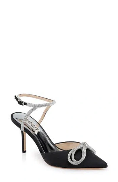 Badgley Mischka Collection Jasmine Pointed Toe Pump In Black Crepe