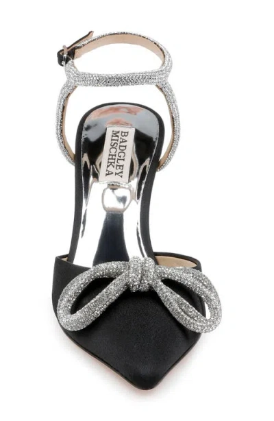 Badgley Mischka Collection Jasmine Pointed Toe Pump In Black Crepe