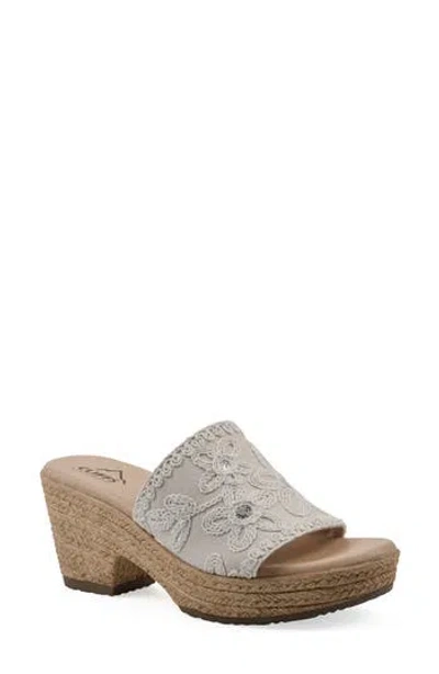 Cliffs By White Mountain Biancia Platform Slide Sandal In Natural White Fabric