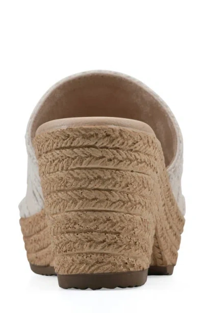 Cliffs By White Mountain Biancia Platform Slide Sandal In Natural White Fabric