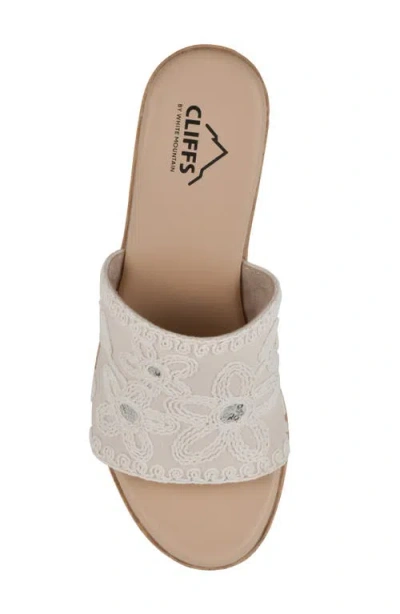 Cliffs By White Mountain Biancia Platform Slide Sandal In Natural White Fabric