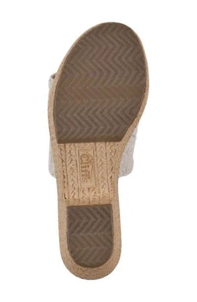 Cliffs By White Mountain Biancia Platform Slide Sandal In Natural White Fabric