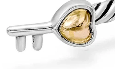 Samuel B. Sterling Silver & 18k Gold Lock & Key Hinge Bangle In Silver And Gold