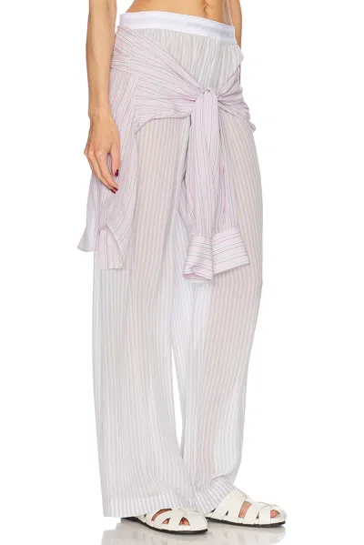 Alexander Wang Embroidered Silk Pyjama Pant In Pink