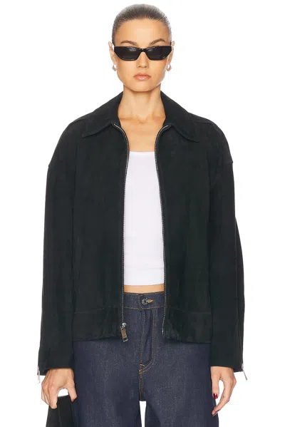 Grlfrnd Alek Suede Jacket In Black