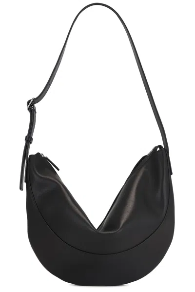 The Row Jouve Lux Fine Grain Shoulder Bag In Black