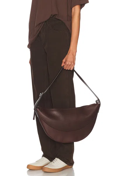 The Row Jouve Shoulder Bag In Grain Leather In Chestnut Ans