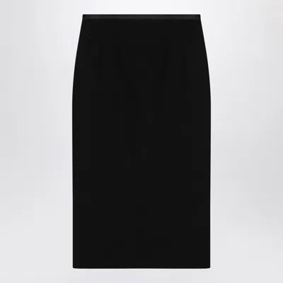 Dolce & Gabbana Gabardine Virgin-wool Midi Skirt In Black