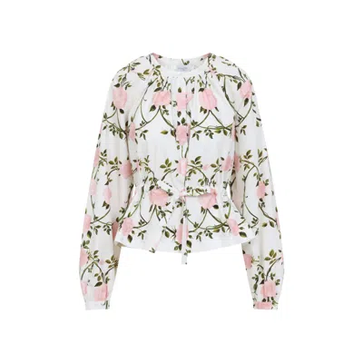 Giambattista Valli Floral Long-sleeved Blouse In Multicolour