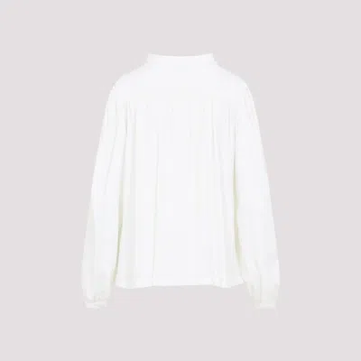 Giambattista Valli Long-sleeved Blouse In Silk Blend In White