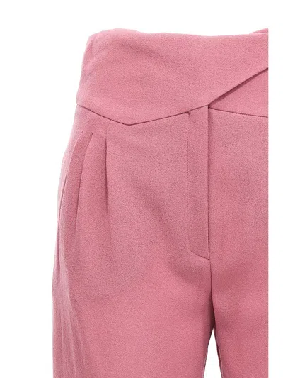 Blazé Milano Cool & Easy Pleat-detail Virgin Wool Trousers In Pink
