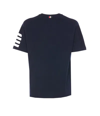 Thom Browne 4 Bar Inlay Jersey T-shirt In Blue