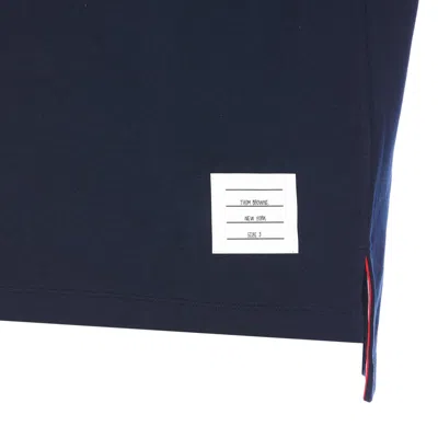 Thom Browne 4 Bar Inlay Jersey T-shirt In Blue