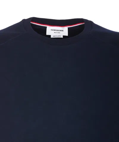 Thom Browne 4 Bar Inlay Jersey T-shirt In Blue