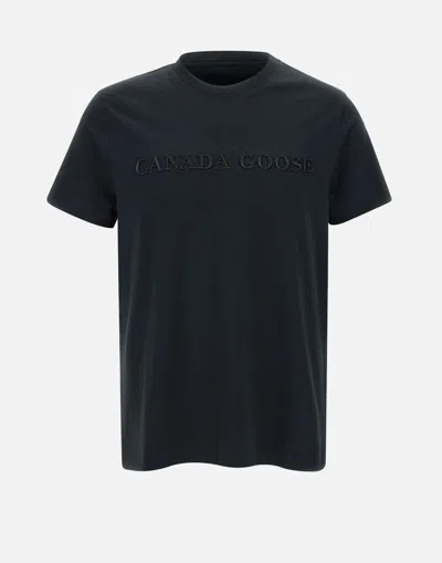 Canada Goose Emersen Crew Neck T-shirt With Embroidery In Black