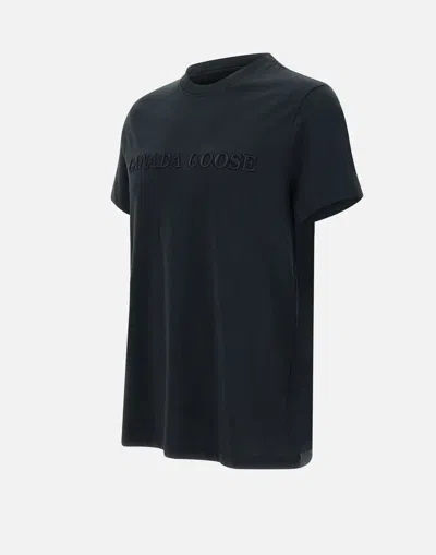 Canada Goose Emersen Crew Neck T-shirt With Embroidery In Black