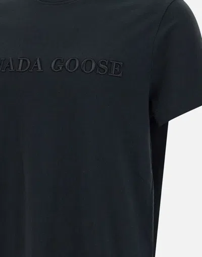 Canada Goose Emersen Crew Neck T-shirt With Embroidery In Black