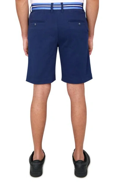 Construct Solid Flat Front Shorts In Navy