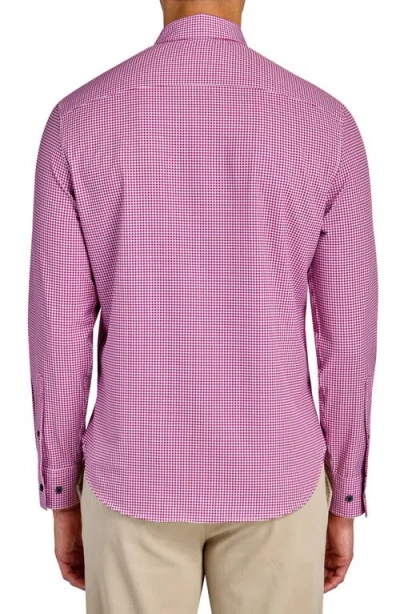 Construct Slim Fit Gingham 4-way Sport Shirt In Red