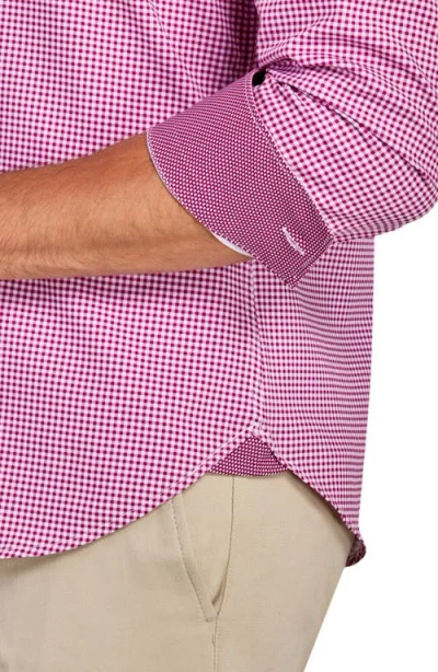 Construct Slim Fit Gingham 4-way Sport Shirt In Red