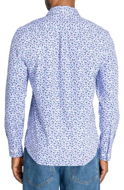 Construct Ditsy Floral Woven Long Sleeve Basic In Lilac