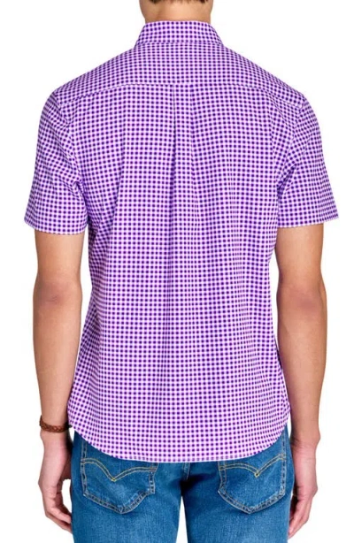 Construct Mini Check Woven Short Sleeve Basic In Lilac