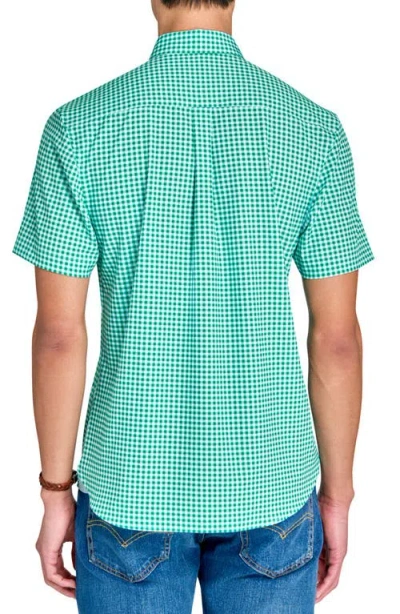 Construct Mini Check Woven Short Sleeve Basic In Green/white