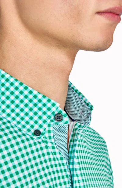 Construct Mini Check Woven Short Sleeve Basic In Green/white