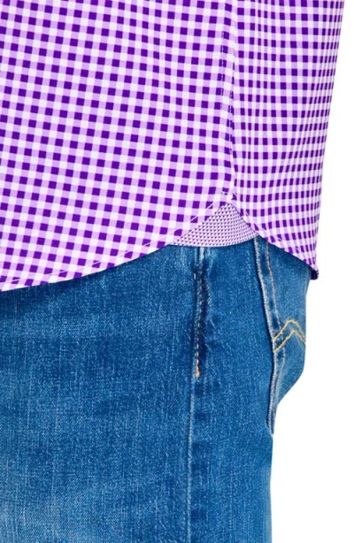 Construct Mini Check Woven Short Sleeve Basic In Lilac