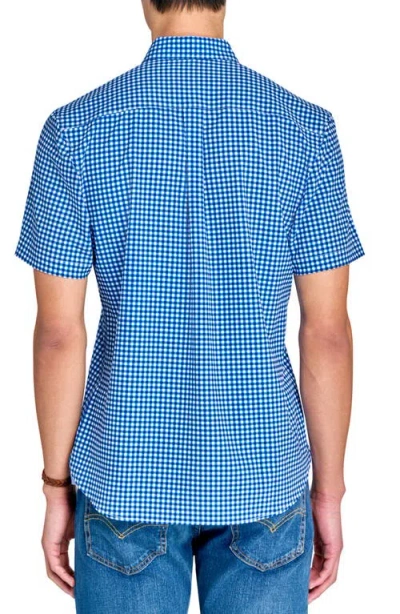 Construct Mini Check Woven Short Sleeve Basic In Navy