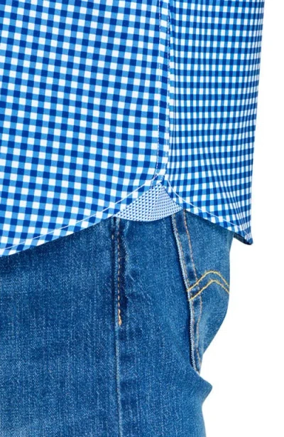 Construct Mini Check Woven Short Sleeve Basic In Navy