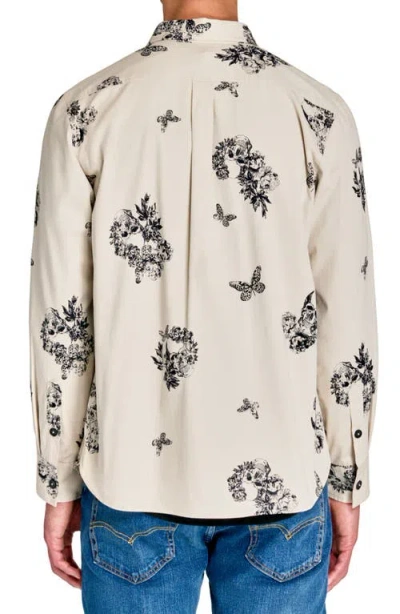 Construct Skull Shirt Jacket In Ecru