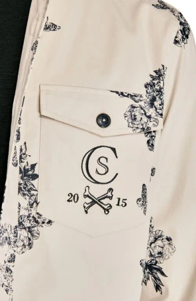 Construct Skull Shirt Jacket In Ecru