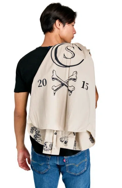 Construct Skull Shirt Jacket In Ecru