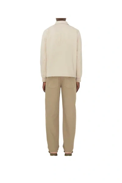Burberry Men's Washed Twill Trousers In Quill