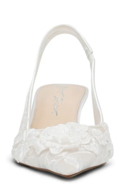 Betsey Johnson Sb-dian Ivory 3d Floral Pointed-toe Slingback Pumps