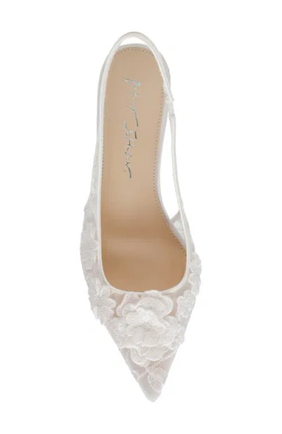 Betsey Johnson Sb-dian Ivory 3d Floral Pointed-toe Slingback Pumps