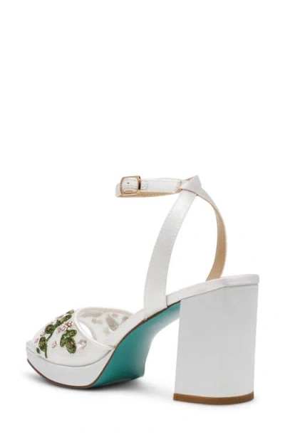 Betsey Johnson Women's Kirra Floral Beaded Platform Dress Sandals In Ivory