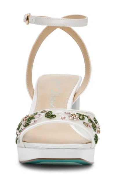 Betsey Johnson Women's Kirra Floral Beaded Platform Dress Sandals In Ivory