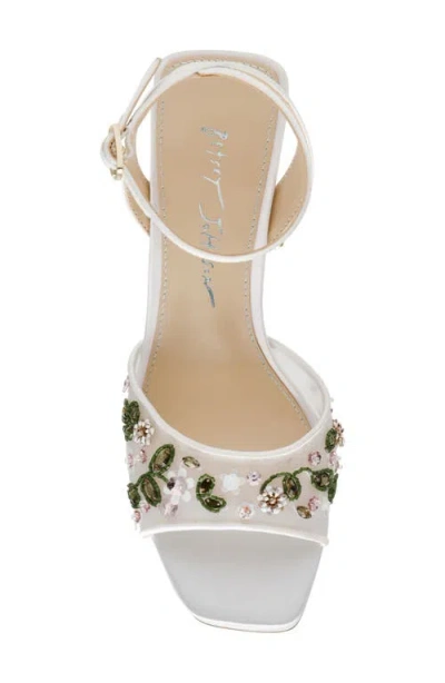 Betsey Johnson Women's Kirra Floral Beaded Platform Dress Sandals In Ivory