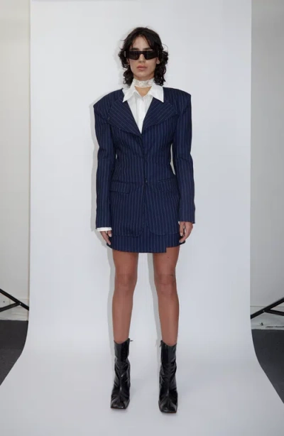 Saemdi Pinstripe Skirt In Black