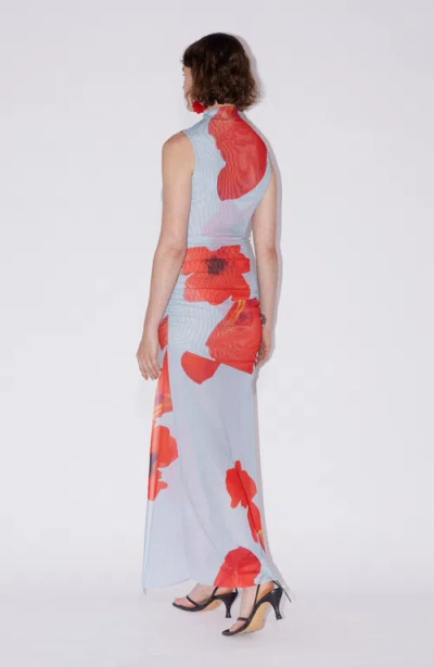 Saemdi Floral Printed Mesh Dress In Multi