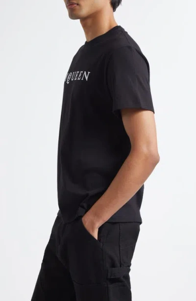 Alexander Mcqueen Logo Lettering Crewneck T-shirt In Black