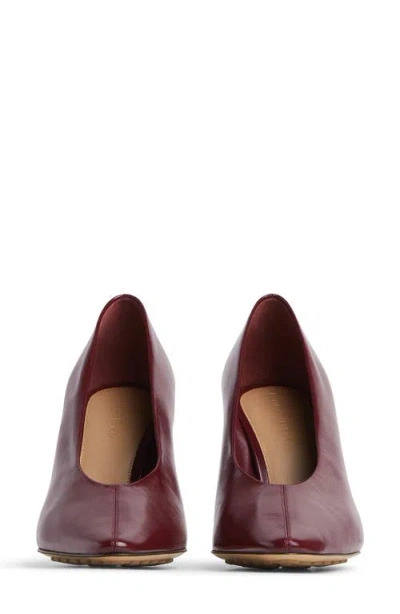 Bottega Veneta Leather Stiletto Sporty Pumps In Burgundy