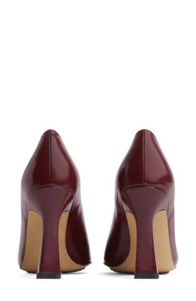 Bottega Veneta Leather Stiletto Sporty Pumps In Burgundy